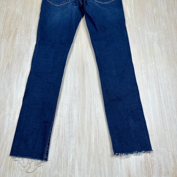 Hudson Blue Natalie Lei Raw Ankle Low Rise Skinny Dark Wash Denim Jeans 24 - Picture 8 of 14